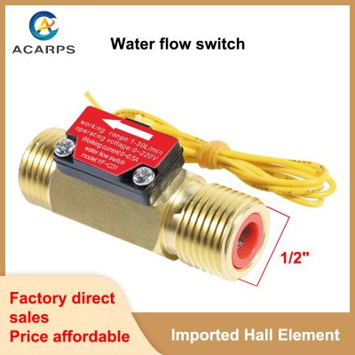 1/2 Water Flow Switch Brass External Thread DN15 Liquid Water Flow Sensor Switch With filtermesh AC220V