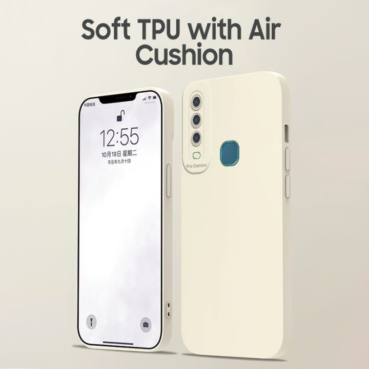 เคส-vivo-y12i-square-soft-ซิลิโคนคลุมทั้งหมดกล้องกันกระแทกเคสป้องกันยางฝาหลังเคสโทรศัพท์แบบนุ่มสำหรับช