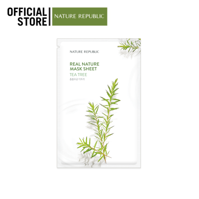NATURE REPUBLIC REAL NATURE TEA TREE MASK SHEET มาส์กหน้าบำรุงผิว สูตรทีทรี