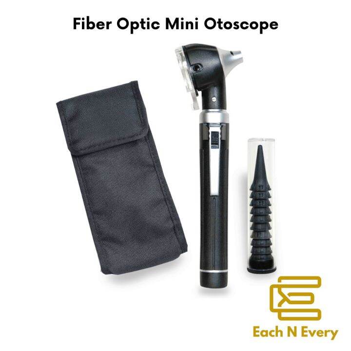 Portable Pocket Size Fiber Optic Mini Otoscope with 10 different