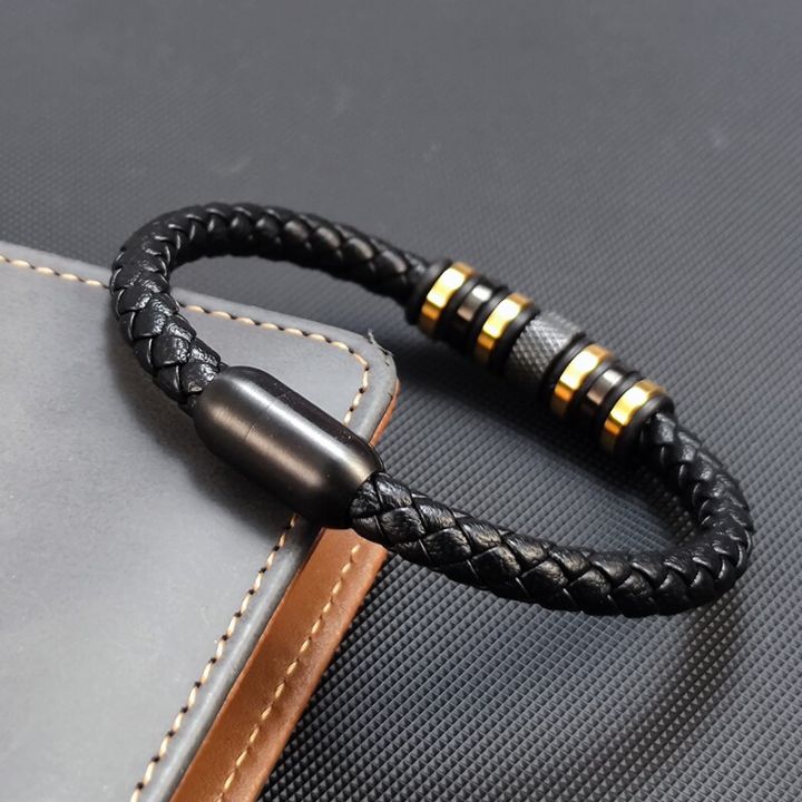 luxury-stainless-steel-beaded-bracelet-simple-fashion-mens-plating-gold-jewelry-classic-braided-leather-bracelet-homme-gift