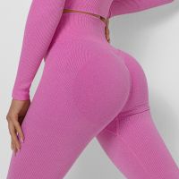 【VV】 Waist Leggings Seamless Pants Gym Tights Hips Lift Workout Scrunch Butt Leggins