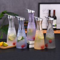 Creative Transparent Water Bottle Juice Bottle Bar Food Grade Plastic Water Juice Ice Tea Jug With Lid Water Pitcher Drinkware