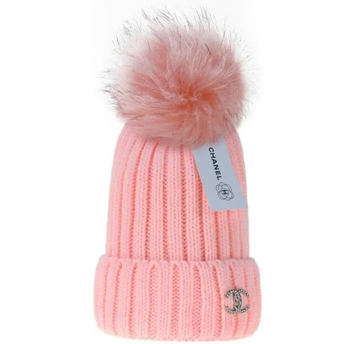 2022 2023 Newest Winter . Pullover Rough Beanies Unisex Casual  Winter Knitted Hat Fake Hair Ball 