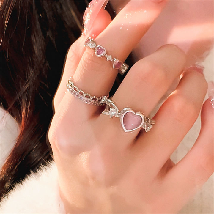 rings-for-girls-temperament-rings-cool-style-rings-fashion-rings-for-women-pink-rings-crystal-rings