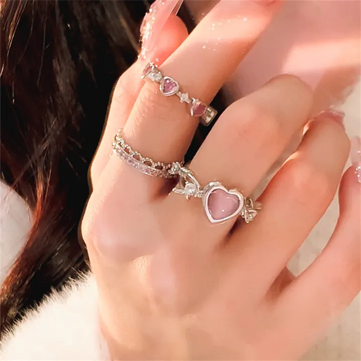temperament-rings-rings-for-girls-party-gifts-rings-fashion-rings-for-women-pink-rings-crystal-rings