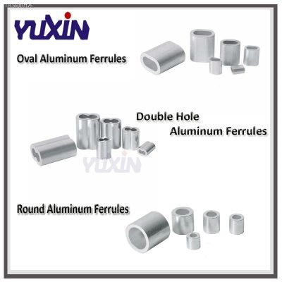 ✳✁♧ M0.5- M10 Aluminum Casing Wire Rope Ferrule Cable Ties Aluminum Crimping Sleeve Oval/Double Hole/Round Clip Wire Rope Clamp