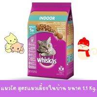 Whiskas Indoor 1.1kg อาหารแมววิสกัส แบบเม็ด สูตรแมวโต เลี้ยงในบ้าน