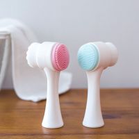 ❒❄ Makeup brush brush brush silicone face cleansing instrument 3 d double wash a face to brush the manual that wash a face to brush brush to clean pores