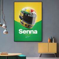 MP4/4 Ayrton Senna หมวกกันน็อค San Marino GP 1988โปสเตอร์ผ้าใบงานศิลปะพิมพ์ภาพผนังศิลปะสำหรับห้องนั่งเล่นตกแต่งบ้าน