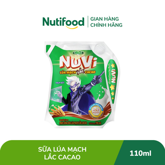 Combo 12 thức uống nuvi sữa lúa mạch lắc cacao 12 túi nuvi power x 110ml - ảnh sản phẩm 2