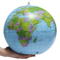 38cm PVC Inflatable Earth World Globe Map Beach Ball Teach Aid Geography Toy