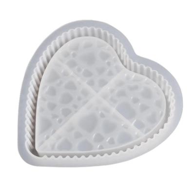 Christmas Heart Tray Molds Heart Shape Storage Tray Silicone Mold for Resin DIY Silicone Molds for Party Supplies Tabletop Decor Kitchen Decoration upgrade