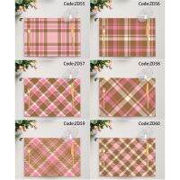 6pcs Plaid Pattern Kitchen Placemat Linen Dining Table Mats Coaster Pad ZD55-72