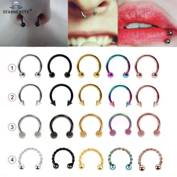  BodyAce 12pcs Fake Nose Cuff Non Piercing, Indian African Fake Nose  Rings for Women Men, Stainless Steel Faux Nose Piercing Jewelry Clip On Nose,  Fake Septum Nose Ring Cuff (A:12pcs Fake