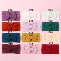 2020 New Cotton Elastic Newborn Baby Girls 27 Color Headband Bowknot Hair Band Children Infant Headband Bandeau Bebe Diadema De