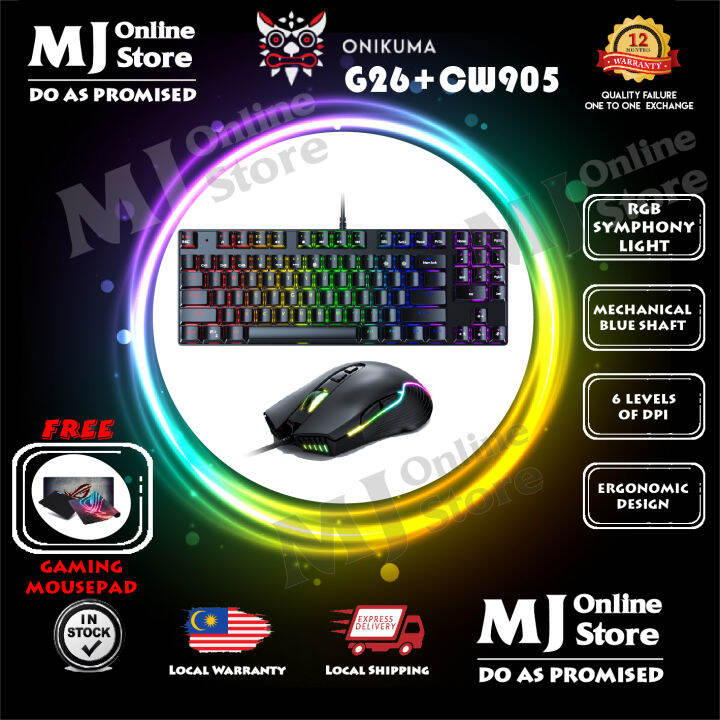 Onikuma G26 + CW905 RGB Combo Gaming Mechanical Keyboard and Optical