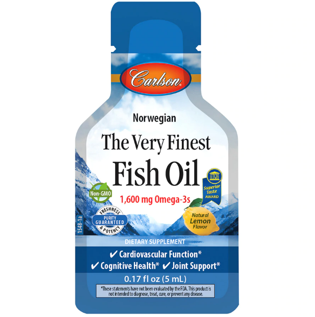 Carlson The Very Finest Fish Oil, Lemon Flavor (Packets) 5 mL Omega3