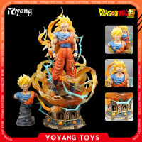 42ซม. Super Anime รูป Son Goku Action Figurine Super Saiyan 3รุ่น2หัว Goku รูปปั้นขนาดใหญ่พิเศษ Gk ของเล่นของขวัญ