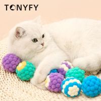 ✾▤♀ สัตว์เลี้ยงแมวของเล่น Plush Ball Teasing Cat Toy สีสันของเล่นลูกแมว Molar Chew เล่นจับ Interactive Bolus Small Ball อุปกรณ์สำหรับสัตว์เลี้ยง