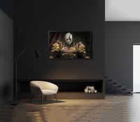 Kratos God of War in Throne Video Games Canvas Poster Home Wall Painting Decoration (No Frame)