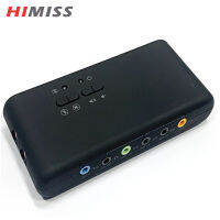 HIMISS ของขวัญคริสต์มาส7.1การ์ดเสียงสเตอริโอ Usb Optical Interface Dual Microphone Connector True 8 Channel External Sound Card