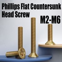 10 Buah M2 M2.5 M3 M4 M5 M6 Kuningan Salib Phillips Datar Countersunk Kepala Sekrup Baut Pengencang Panjang 4Mm-40Mm