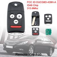 【☸】 Auto City (JAS) 313.8Mhz 3 + ปุ่มพลิกรถคีย์ระยะไกล Keyless Fob กับ ID46ชิป OUCG8D-439H-A เหมาะสำหรับ2007 2008 Acura TL