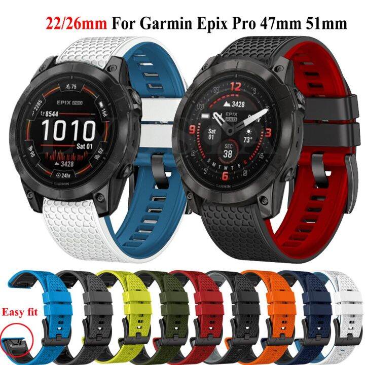 22 26mm Strap For Garmin Epix Pro Gen 2 47mm/51mm Fenix 7 7X Pro ...