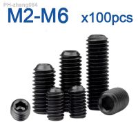 100pcs/lot Headless Set Screw M2 M2.5 M3 M4 M5 M6 M8 M10 Carbon Steel Hex Socket Set Screw Hardness 12.9 GRADE