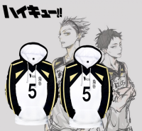 Haikyuu! คอสเพลย์เครื่องแต่งกาย Fukurodani High School Coat Jacket ชุดกีฬาชุด Akaashi Keiji Bokuto Koutarou อะนิเมะผ้า เสื้อคอกระเช้าผู้ใหญ่ เสื้อการ์ด แจ็คเก็ตและโค้ท Cosplay Costume เสื้อยืดแบรนด์เน