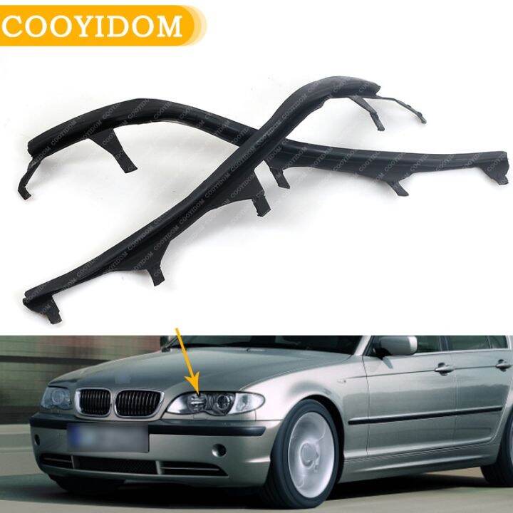 แถบด้านบนของไฟหน้ารถสำหรับ-bmw-e46-325i-2002-2005ตัวครอบไฟหน้าปะเก็นแถบปิด63126921859-63126921860