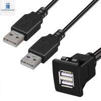 LTMGZ ประเภทกระโดด ทนทาน USB คู่ USB 2.0 แดชบอร์ดรถจักรยานยนต์ สำหรับรถยนต์ รถบรรทุก เรือ ขยายสาย พอร์ตคู่ สายต่อ ชายกับหญิง