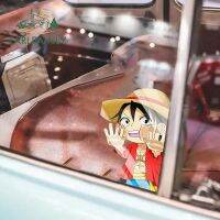 EARLFAMILY สติกเกอร์ Luffy แบบชิ้นเดียวขนาด13ซม. X 12.8ซม.,สติ๊กเกอร์ไวนิลกันน้ำสำหรับติดแล็ปท็อปทพันรถด้วยไวนิลวินโดวส์