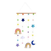 Rainbow Photo Display Holder with Pompom Girls Hair Bow Clips Storage Hanger Wall Hanging Picture Organizer Decoration