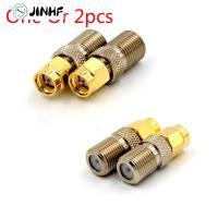 One Or 2pcs F Type Female Jack To SMA Male Plug Straight RF Coaxial Adapter F Connector To SMA Convertor Gold Tone Electrical Connectors