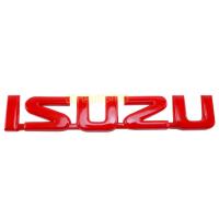 โลโก้ อีซูซุ Logo ISUZU ติดท้ายกระบะ แต่งรถ ตัวนูน สีแดง สำหรับ อีซูซุ Isuzu D-MAX 2012-2018