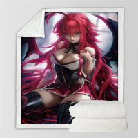 3D อะนิเมะ Rias Gremory เตียงผ้าห่มเดินป่าปิกนิกหนาผ้าห่มแฟชั่นผ้าห่มขนสัตว์ X138