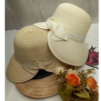 HOT สุด หมวกสานสานเว้าหลังเเต่งโบว์ A010 (ได้เฉพาะ: สีขาว) Very Hot หมวกสานปีกกว้าง หมวกสานกันแดด หมวกสานปีกกว้าง หมวกสานผู้หญิง หมวกสานไปทะเล หมวกสาน