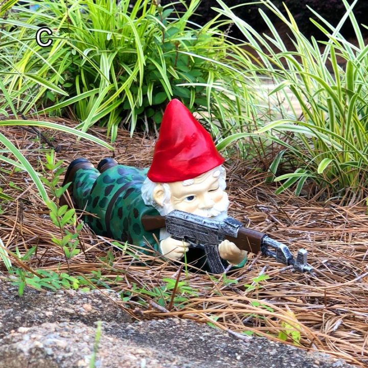 hot-k-funny-army-gnome-รูปปั้นในสวนเรซิ่นเดสก์ท็อปประดับสนามหญ้าสวนกลางแจ้งไม้ประดับ-monster-yard-ประติมากรรม