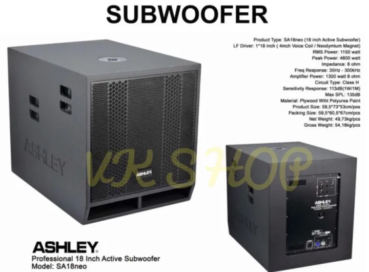 Subwoofer Aktif Inch Ashley Sa Neo Sa Neo Original Lazada Indonesia