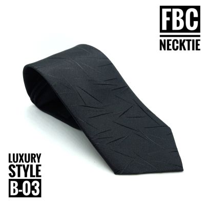 B-03 เนคไทสำเร็จรูปสีกรม ไม่ต้องผูก แบบซิป Men Zipper Tie Lazy Ties Fashion (FBC BRAND)ทันสมัย เรียบหรู มีสไตล์
