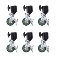 6PCS 22mm Photo Studio Universal Caster Wheel Tripod Pulley Heavy Duty for Light Stands/Studio Boom