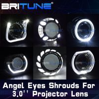 Britune 3.0แองเจิลตาโปรเจคเตอร์ S Hrouds สำหรับ Koito Q5 D2S เลนส์ /Hella 3R G5ไฟหน้าเลนส์ LED ฝารถอุปกรณ์เสริมแสง