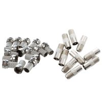 15Pcs RG6 F-Type Twist-on Coax Coaxial Cable RF Connector Male for CCTV Camera &amp; 10Pcs Straight Metal F Type Female To TV PAL Male RF Connector Adapter