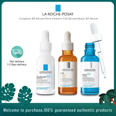 100%แท้ La Roche Posay Cicaplast B5 Serum/Hyalu B5 Serum/Pure Vitamin C10 Serum 30ml เซรั่มฟื้นบำรุงปราการปกป้องผิวบอบบางและผิวแห้ง เซรั่มลดเลือนริ้วรอย