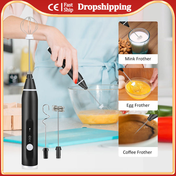 USB Rechargeable Electric Whisk Egg Beater Coffee Blender Household Milk  Shaker Mixer Frother Foamer Food Blender Small Electric Mixer For Powder