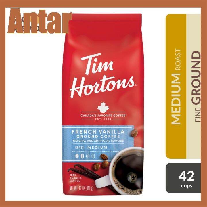 Antar Tim Hortons French Vanilla Flavored Ground Coffee 12oz / 340g