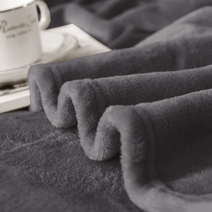 ผ้าห่มที่นอนหรูหราเตียงโซฟานุ่มๆผ้าห่มขนมิ้งค์ขนเทียมอุ่นผ้าห่มแบบมีชายครุยไมโครไฟเบอร์กันไฟฟ้าสถิต