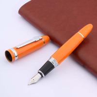 Luxury  Jinhao 159 Metal Fountain Pen orange silver spin Signature Calligraphy pen Stationery Office School Supplies  Pens